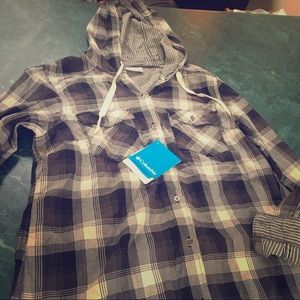 Columbia plaid long sleeve hoodie, NWT